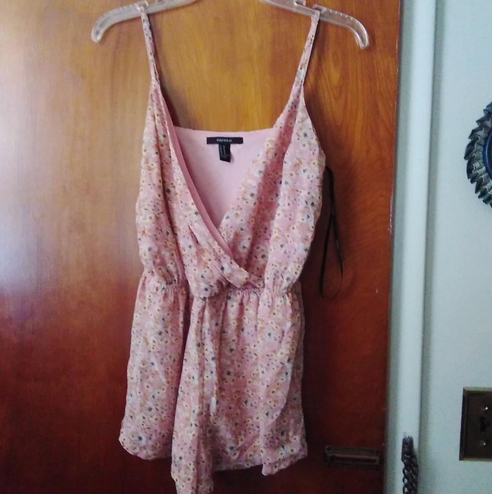 Forever21 Floral Pink Romper size M